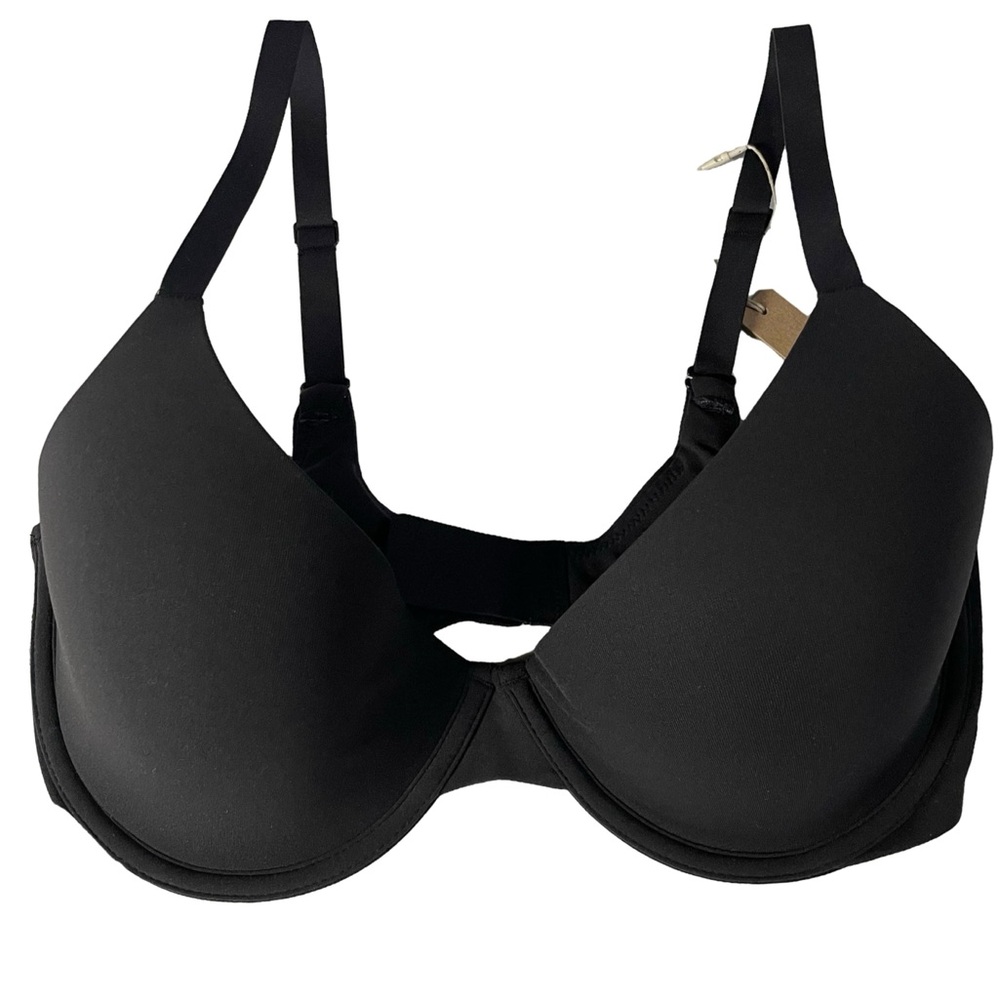Skims Fits Everybody T-Shirt Underwire Bra 1997 Onyx Black NWT